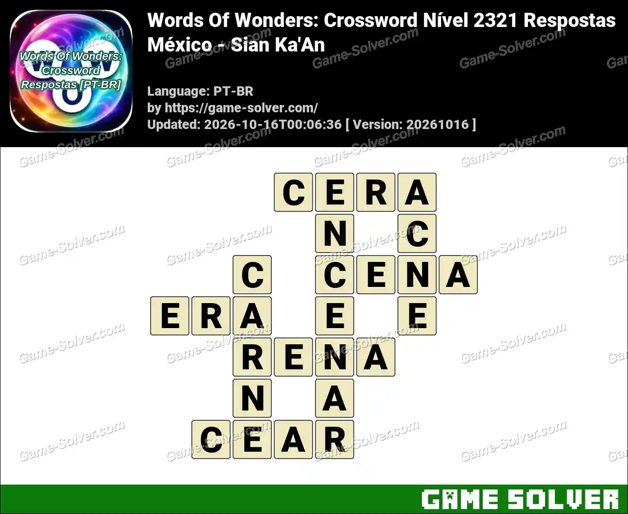 Words Of Wonders: Crossword Nível 2321 Respostas – México – Sian Ka’An
